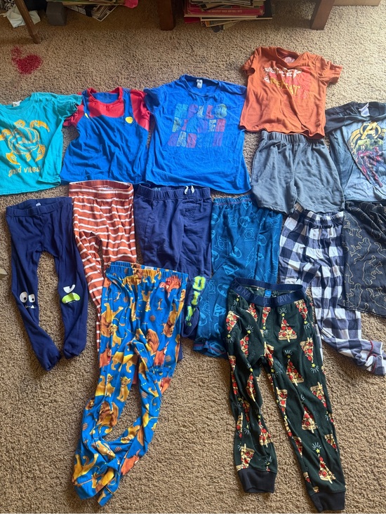 Other - Kids Mixed pajama and t shirt bundle varying sizes between  S and size 8